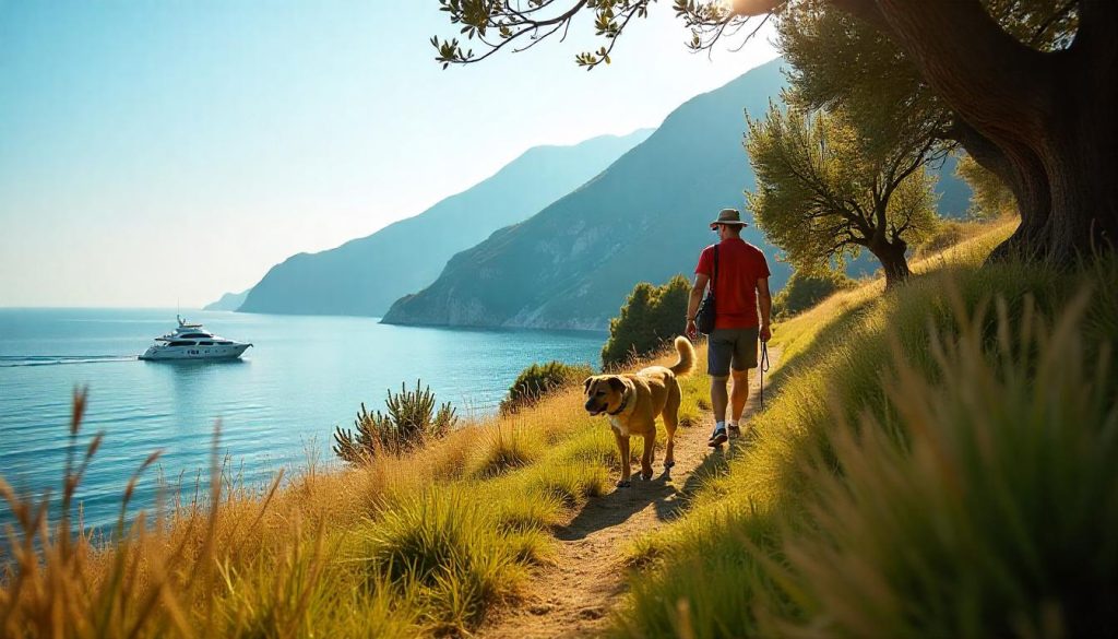 Guests hunting truffles during premier foodie yacht locations in Amalfi.